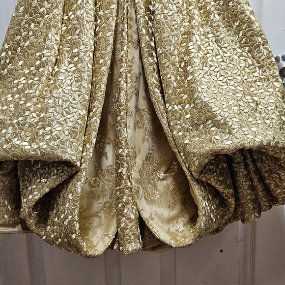 Rafael Cennamo Gold dress/gown sz4 - Picture 3 of 8